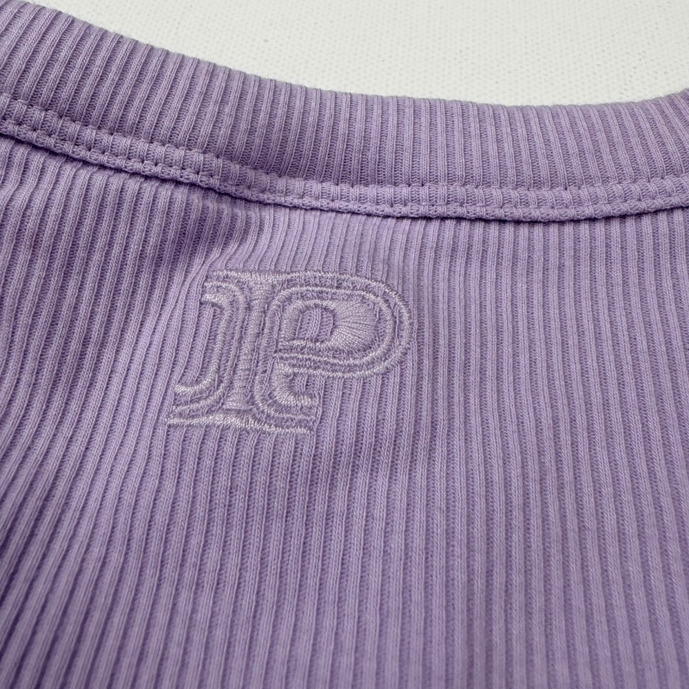 Victoria's Secret PINK Ribbed Shelf Bra Tank Top Women L Purple NEW High Neck - Picture 4 of 9
